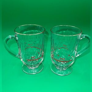 Vintage Christmas Coffee Mug (Pair) Holly and Berries